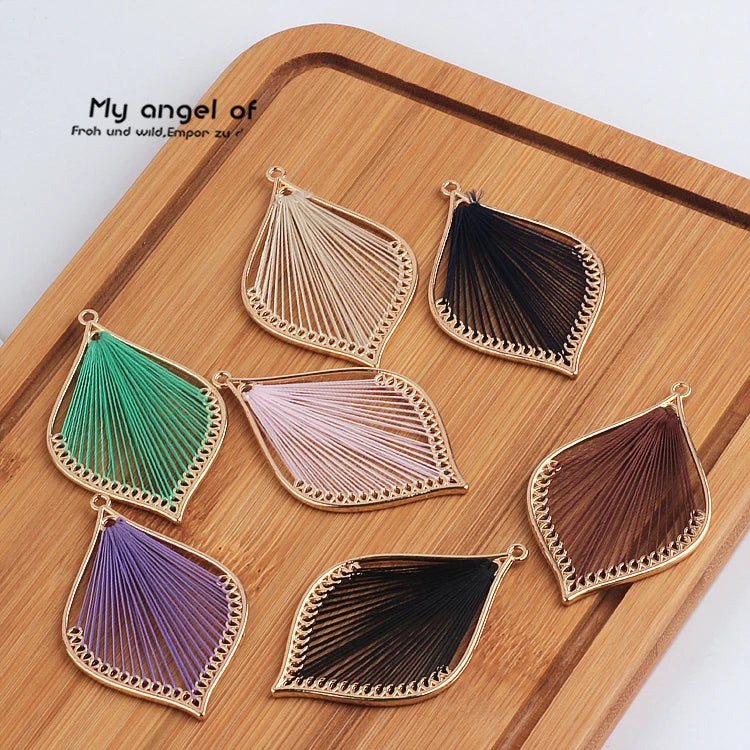 12pcs Cotton Core Charms Leaves Shape Alloy Floating Locket DIY Jewelry Making