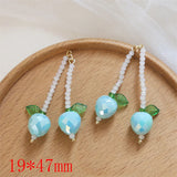 12pcs/lot Cherry Shape Copper Charms DIY Earring Accessory