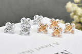 20pcs/lot 7mm Zircon Copper Flower Charms DIY Jewelry