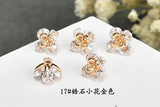 20pcs/lot 7mm Zircon Copper Flower Charms DIY Jewelry