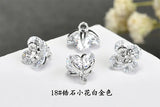 20pcs/lot 7mm Zircon Copper Flower Charms DIY Jewelry