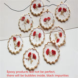 Dried Flower Rounds Alloy Charms DIY Earring Accessory