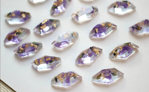 Natural Dried Flower Resin Beads DIY Jewelry Earring Accessory
