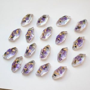Natural Dried Flower Resin Beads DIY Jewelry Earring Accessory