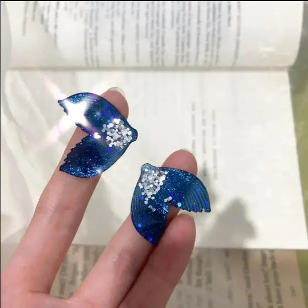 Cartoon Fish Tails Resin Beads DIY Jewelry Earring Accessory