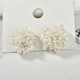 20pcs/lot 31mm Round Shape Beaded Flower DIY Jewelry Earring/Hair Accessory