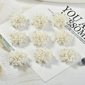 20pcs/lot 31mm Round Shape Beaded Flower DIY Jewelry Earring/Hair Accessory