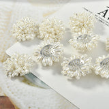 20pcs/lot 31mm Round Shape Beaded Flower DIY Jewelry Earring/Hair Accessory