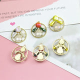 20pcs Beads Dolls Geometry Alloy Locket Charms DIY Jewelry
