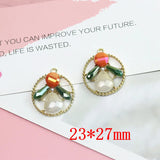 20pcs Beads Dolls Geometry Alloy Locket Charms DIY Jewelry