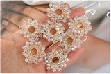 Copper Rounds Flowers Shape Floating Locket Charms DIY Jewelry