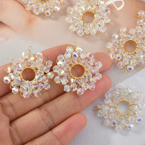 Copper Rounds Flowers Shape Floating Locket Charms DIY Jewelry