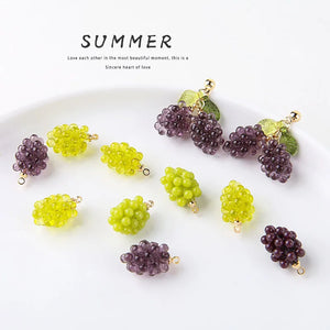20pcs Resin Grape Shape Beads Charms DIY Earring Pendant Accessory