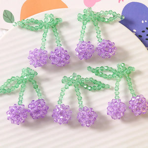 Cherry Bead Charms DIY Jewelry Earring Accessory