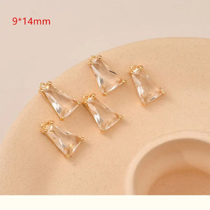 20pcs Trapezoid Shape Copper Locket Charms for DIY Earring Jewelry