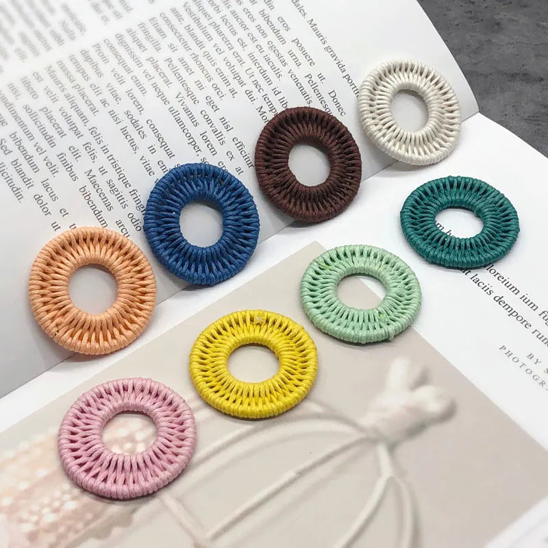 Hemp/Linen Thread Winding Decoration Rounds DIY Jewelry Earring