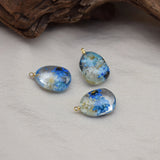 Dried Flowers Resin Locket Charms DIY Jewelry Accessory