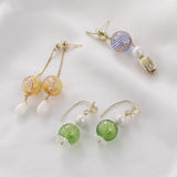20pcs/lot Stripe Pattern Glass Beads DIY Jewelry Earring Pendant