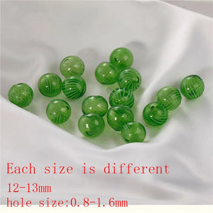 20pcs/lot Stripe Pattern Glass Beads DIY Jewelry Earring Pendant