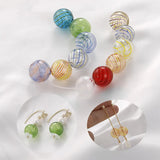 20pcs/lot Stripe Pattern Glass Beads DIY Jewelry Earring Pendant