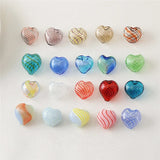 20pcs/lot Cartoon Hearts Glass Beads DIY Jewelry Earring Pendant Accessory