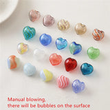20pcs/lot Cartoon Hearts Glass Beads DIY Jewelry Earring Pendant Accessory