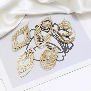 Geometry Polygon Copper Floating Locket Charms DIY Jewelry Earring Accessory
