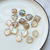 20pcs/lot Shell Decoration Copper Charms for DIY Jewelry