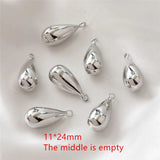 Geometry Water Drop Copper Locket Charms DIY Jewelry Pendant