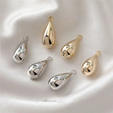 Geometry Water Drop Copper Locket Charms DIY Jewelry Pendant