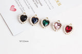 20pcs/lot Hearts Shape Alloy Pearl Inlay Charms DIY Jewelry Making Accessory
