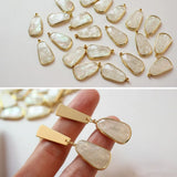 30pcs/lot Irregular Ovals Resin Shell Effect Core Copper Charms