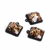 Polygon Resin Core Decoration Alloy Charms for DIY Jewelry