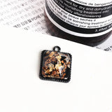 Polygon Resin Core Decoration Alloy Charms for DIY Jewelry