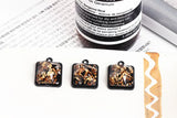 Polygon Resin Core Decoration Alloy Charms for DIY Jewelry
