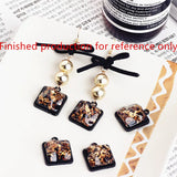 Polygon Resin Core Decoration Alloy Charms for DIY Jewelry
