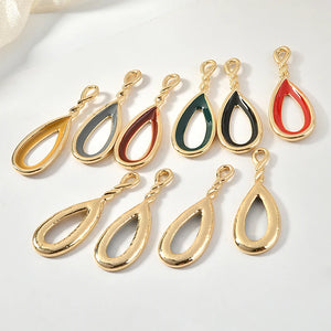 Geometric Water Drop Floating Locket Charms DIY Earring Accessory