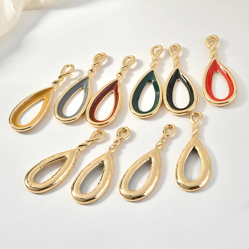 Geometric Water Drop Floating Locket Charms DIY Earring Accessory
