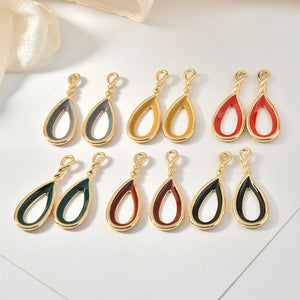 Geometric Water Drop Floating Locket Charms DIY Earring Accessory