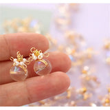 Copper Wire Weave Glass Beads Locket Charms DIY Jewelry Accessory