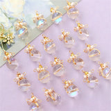 Copper Wire Weave Glass Beads Locket Charms DIY Jewelry Accessory