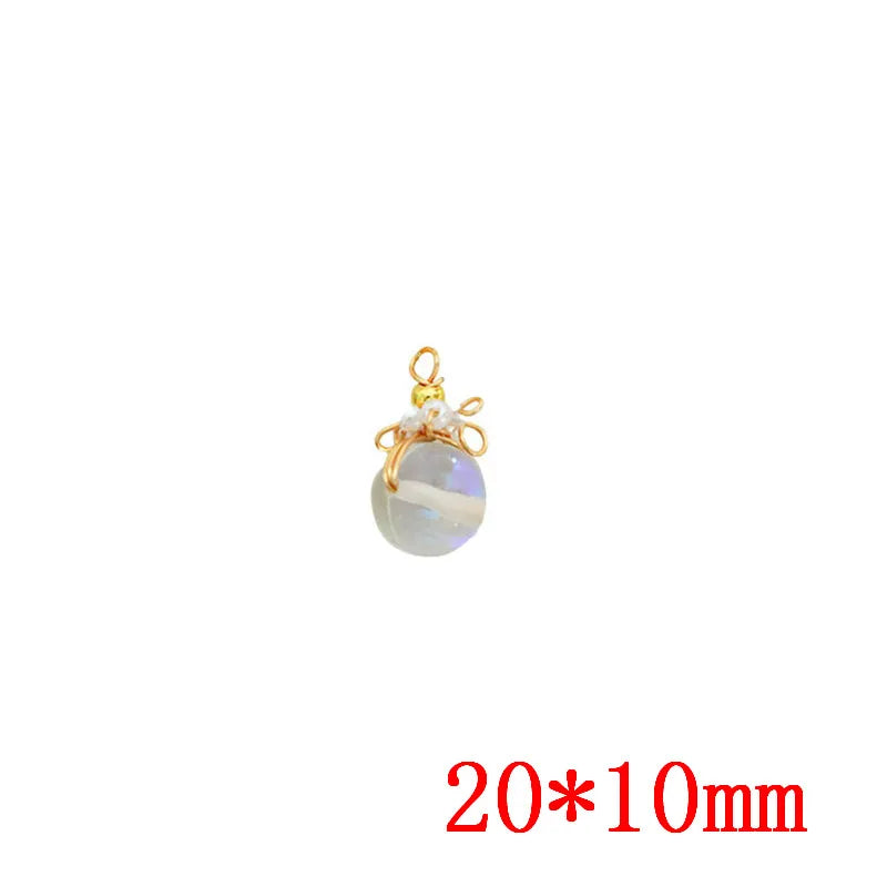 Copper Wire Weave Glass Beads Locket Charms DIY Jewelry Accessory
