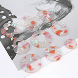Geometric Flower/Heart/Round Resin Charms DIY Jewelry Pendants