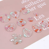 Geometric Flower/Heart/Round Resin Charms DIY Jewelry Pendants