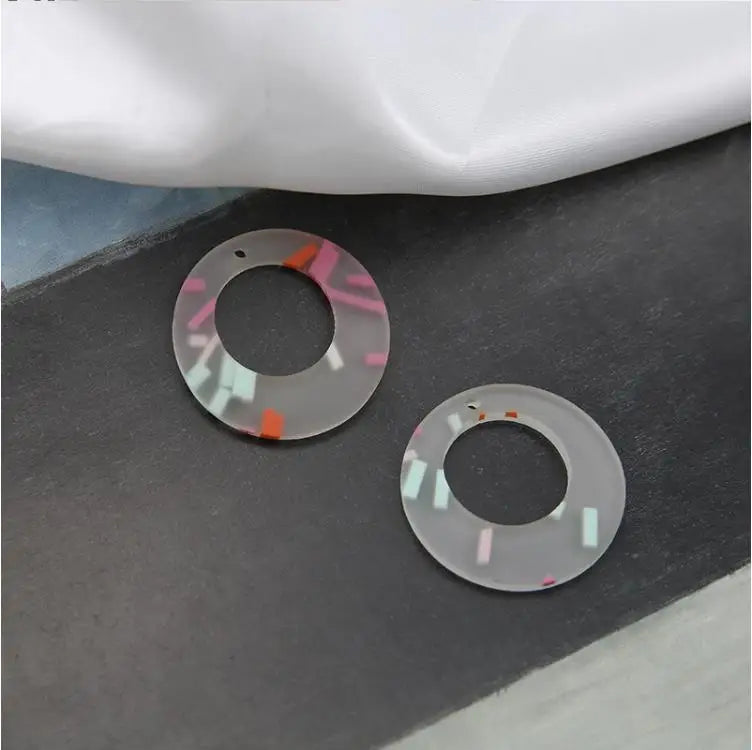 Geometric Flower/Heart/Round Resin Charms DIY Jewelry Pendants