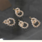 30pcs Transparent Beads Rounds Shape Copper Charms DIY Jewelry