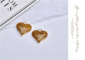 50pcs Heart Shape Alloy Floating Locket Charms DIY Jewelry Earrings Pendants