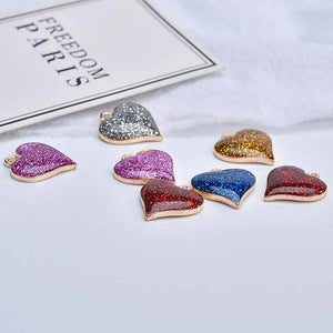 50pcs Heart Shape Alloy Floating Locket Charms DIY Jewelry Earrings Pendants