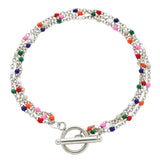 Bohemian Multilayers Stainless Steel Enamel Beads Chain Bracelet