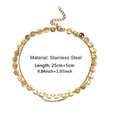 MinaMaMa Stainless Steel Sequin Chain Anklet Foot Chain
